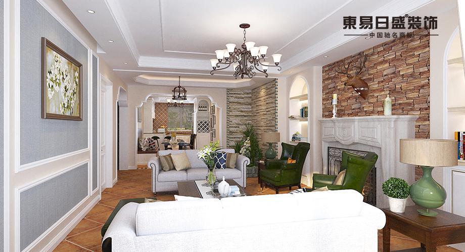 包头装修案例加州郡府-美式