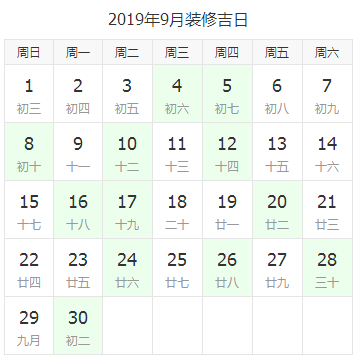 2019装修吉日表，装修风水注意事项！
