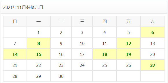 2021年装修开工吉日，赶快收藏！