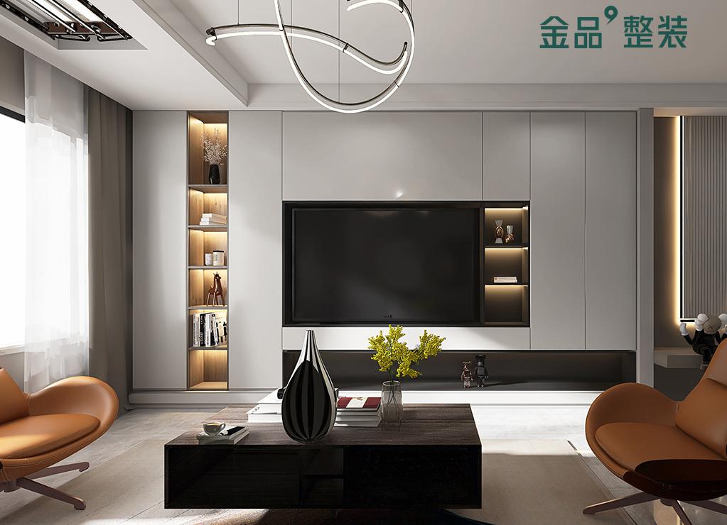 包头装修案例景晟开元143平米现代轻奢风格