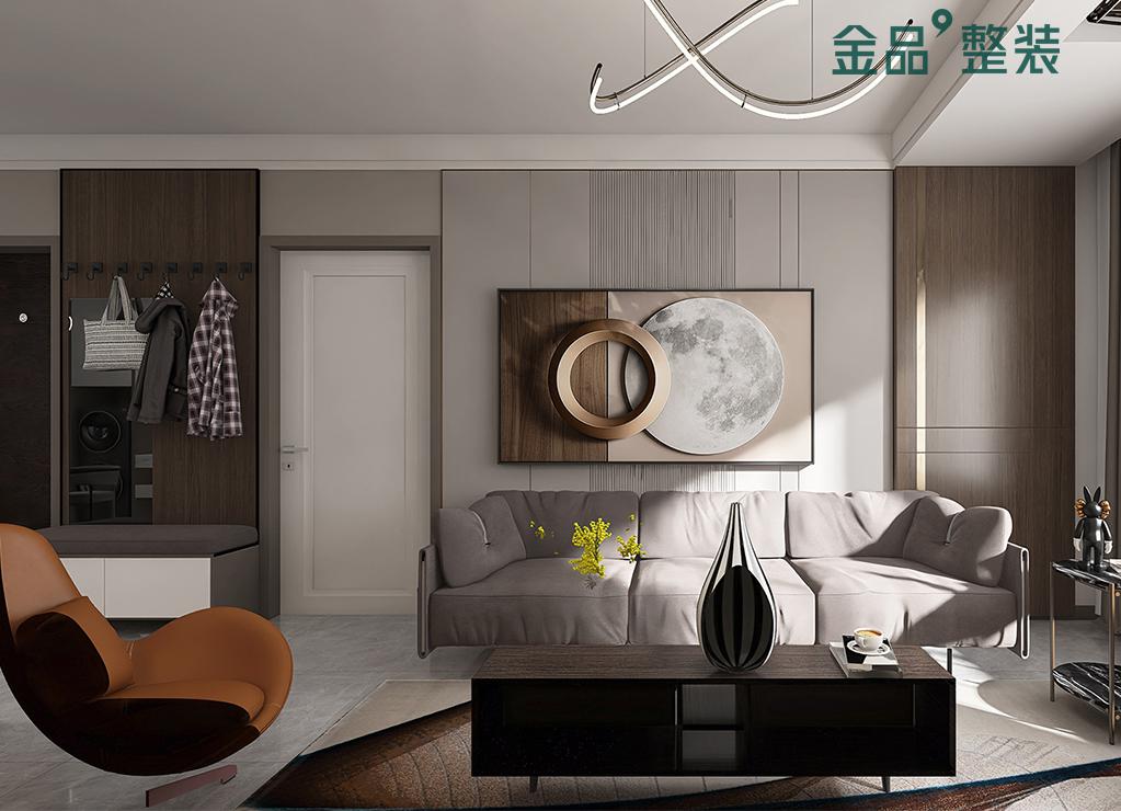 包头装修案例景晟开元143平米现代轻奢风格