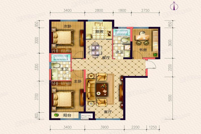 包头装修方案包头保利心语124㎡