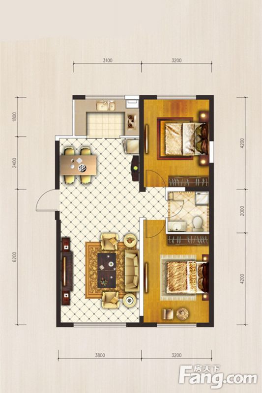 包头装修方案包头青福新城98㎡