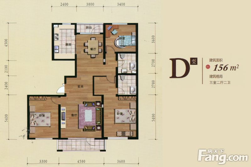 包头装修方案包头水岸花都156㎡
