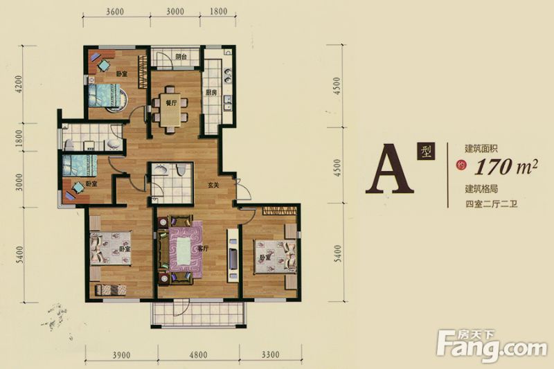 包头装修方案包头水岸花都170㎡