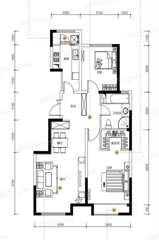 包头装修方案包头中冶华庭104㎡