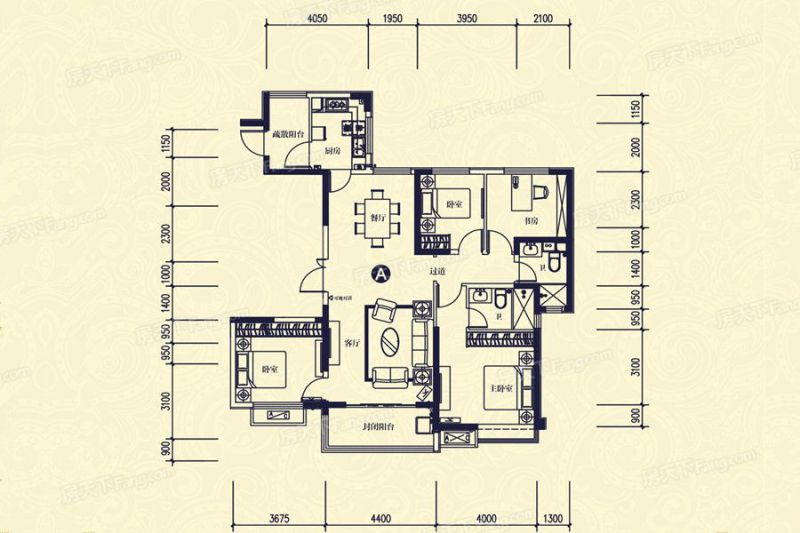 包头装修方案包头恒大帝景160.56㎡