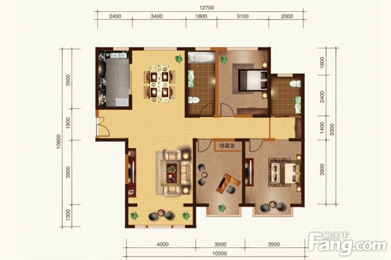 包头装修方案包头大成·逐鹿会140.31㎡