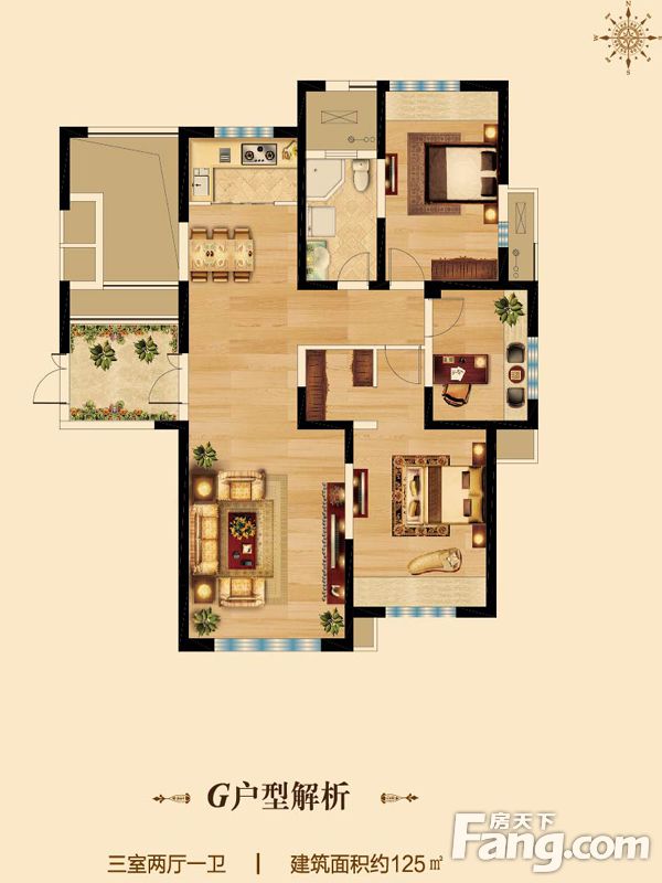 包头装修方案包头三江尊园125㎡
