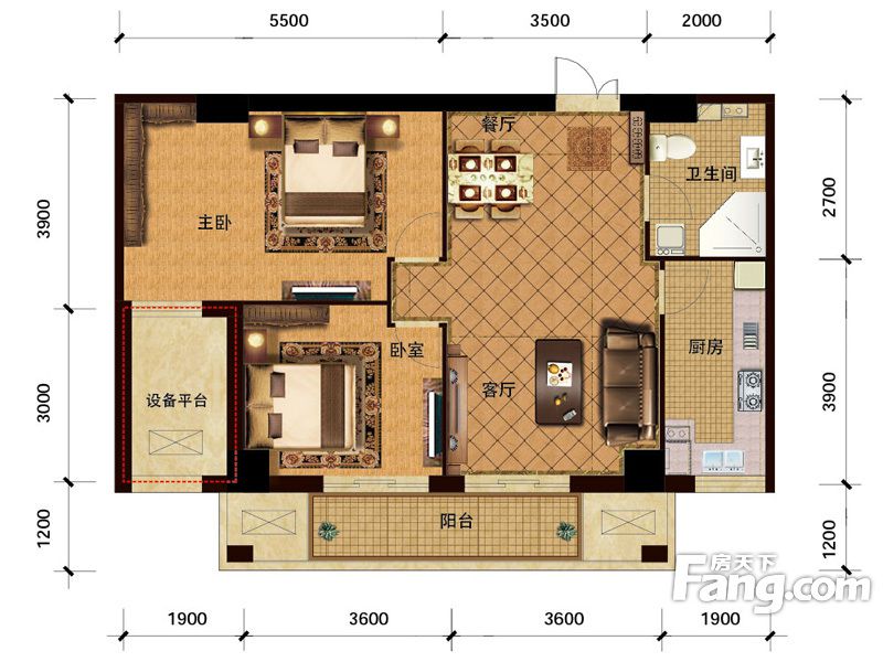 包头装修方案包头万郡大都城二期93.72㎡