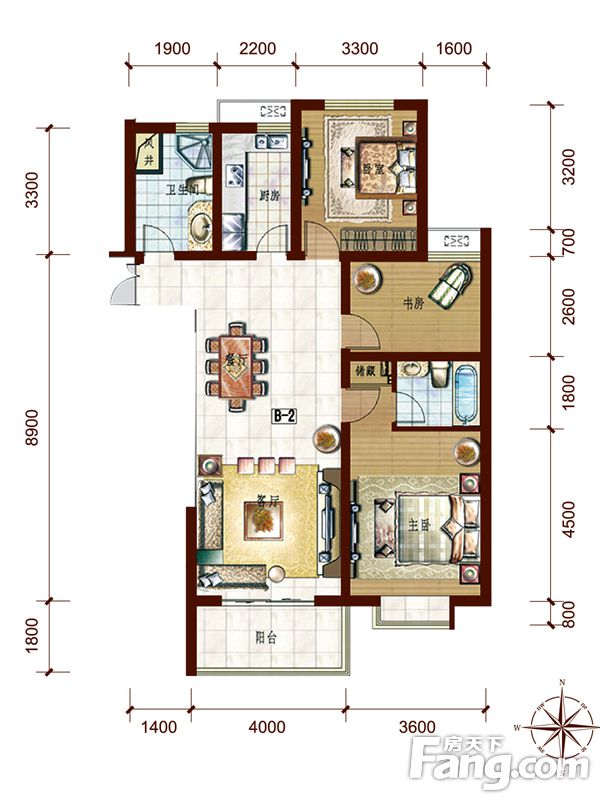 包头装修方案包头中贸府·牡丹园133.09㎡