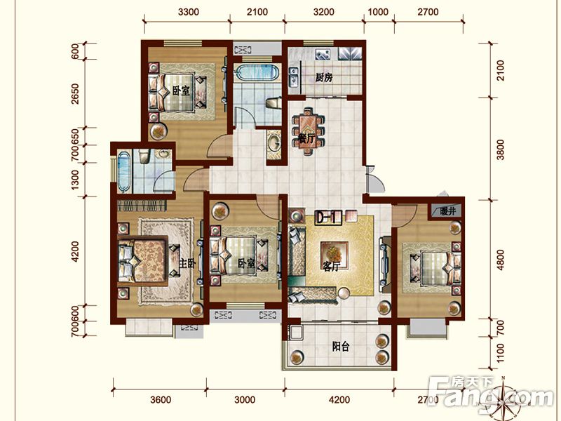 包头装修方案包头中贸府·牡丹园153.68㎡