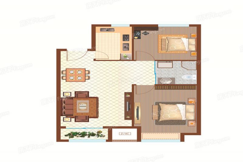 包头装修方案包头昆河壹号82㎡