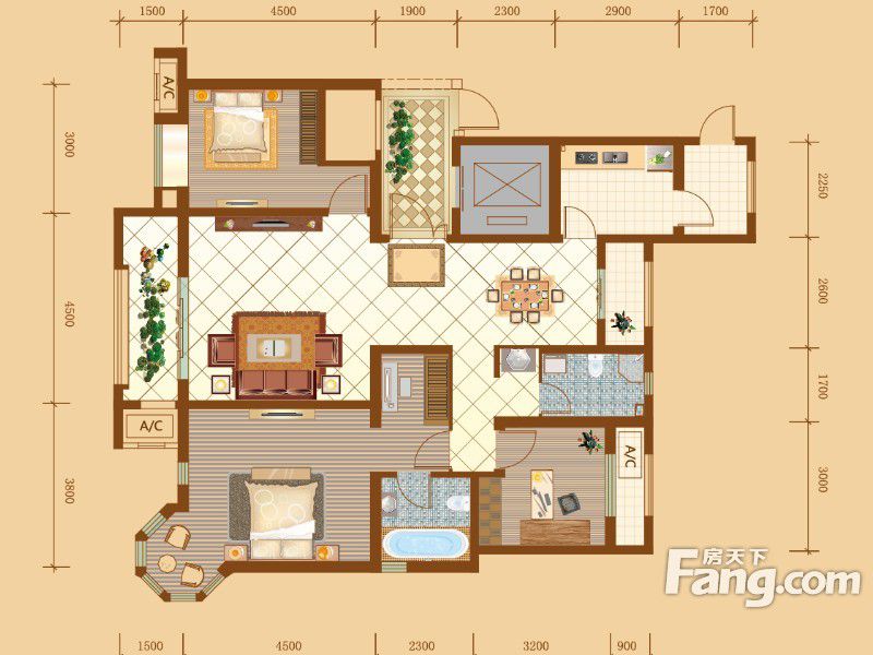 包头装修方案包头昆河壹号136.52㎡