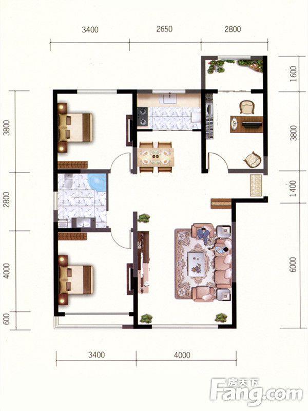 包头装修方案包头融茂第一城一期115㎡