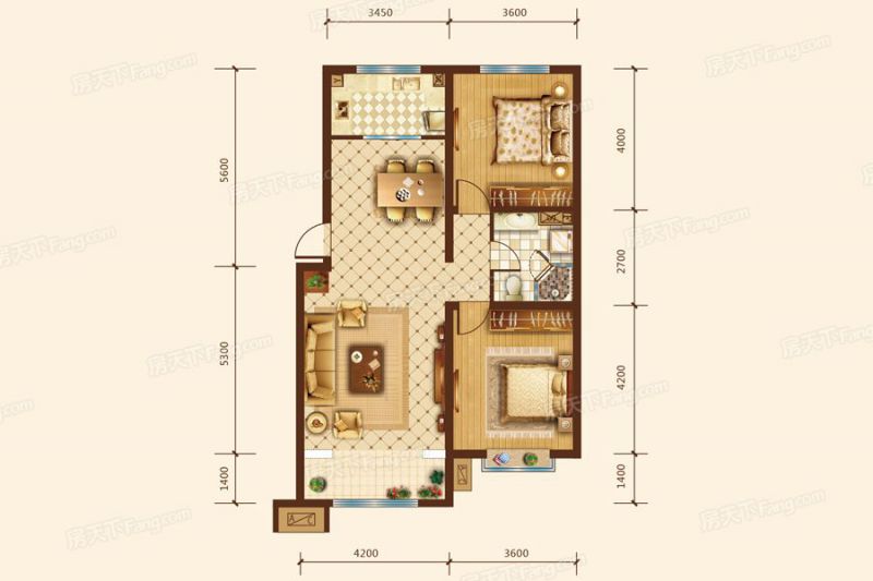 包头装修方案包头富力城四期103.20㎡