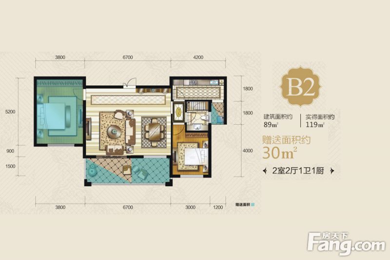 包头装修方案包头翡丽湾二期89㎡