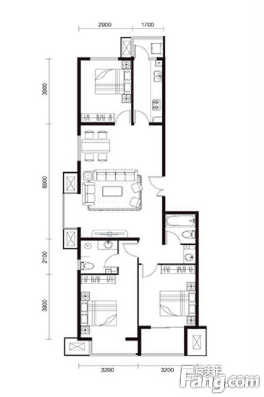 包头装修方案包头钢院学府114.28㎡