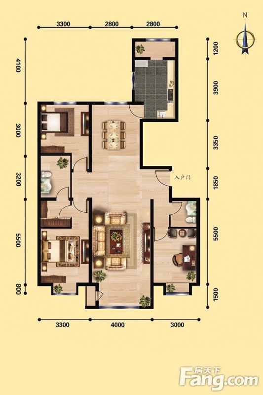 包头装修方案包头桐荷嘉苑148㎡