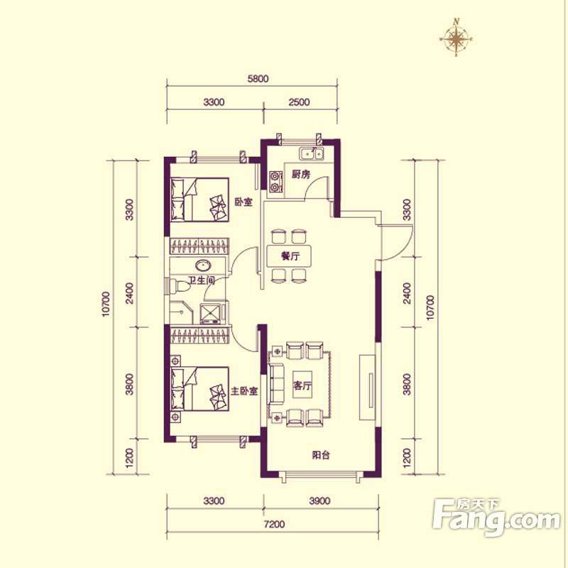 包头装修方案包头保利罗兰香谷一期90㎡