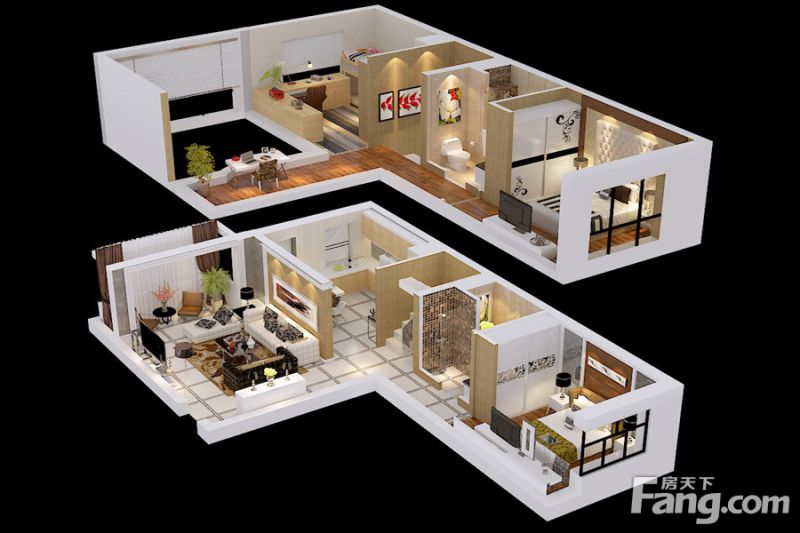 包头装修方案包头裕名新城（理想城）93㎡