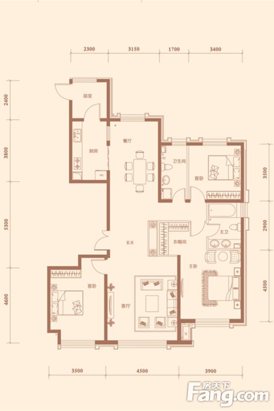 包头装修方案包头正翔国际二期167.23㎡