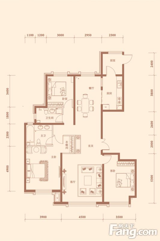 包头装修方案包头正翔国际二期164.51㎡
