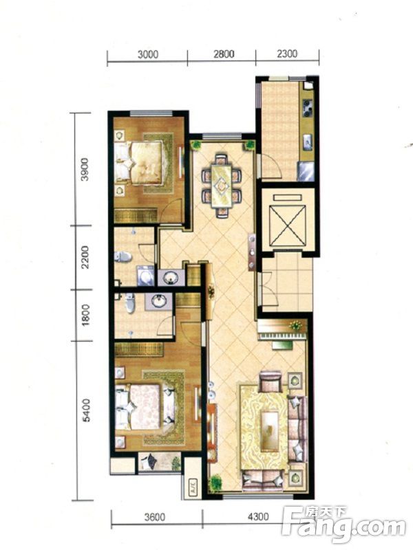 包头装修方案包头中和文化广场115㎡