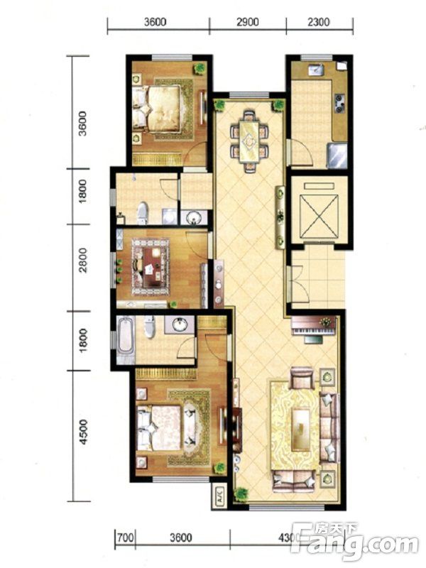包头装修方案包头中和文化广场139㎡