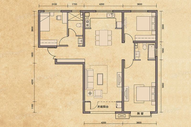 包头装修方案包头禧瑞都三期·御府131.46㎡