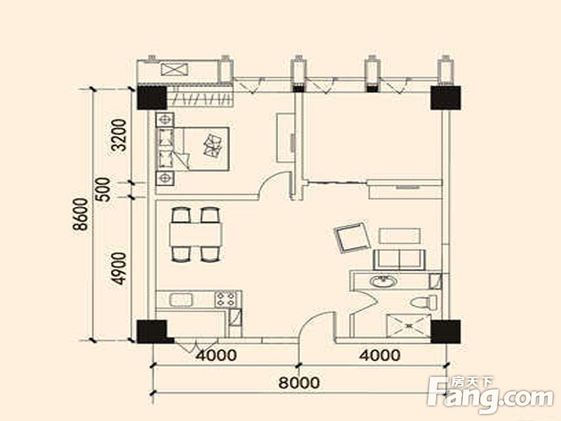 包头装修方案包头禧瑞都·禧福广场91㎡