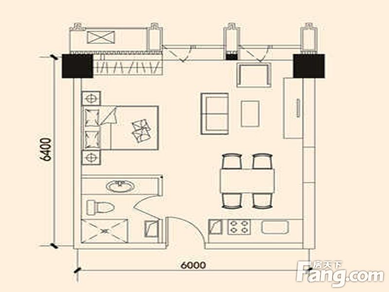 包头装修方案包头禧瑞都·禧福广场52㎡