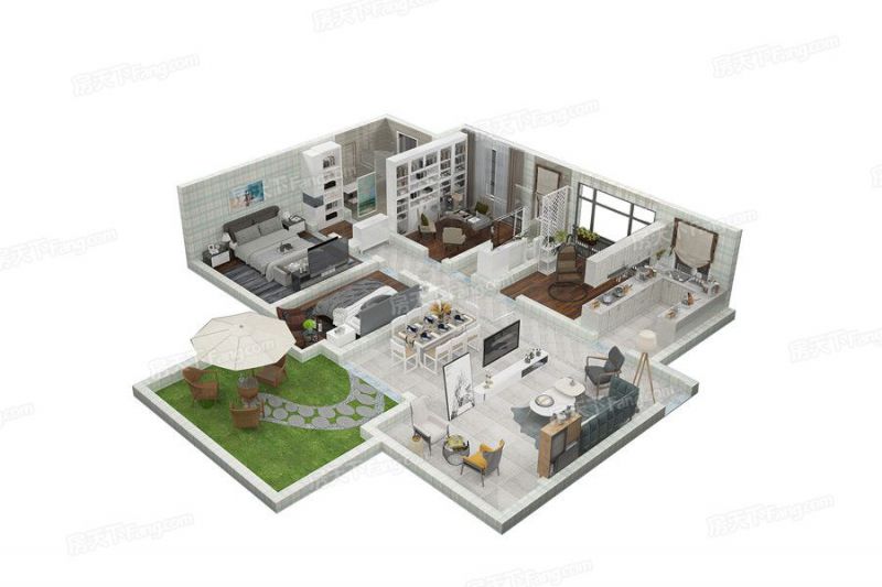 包头装修方案包头黄河龙城·花园洋房132㎡