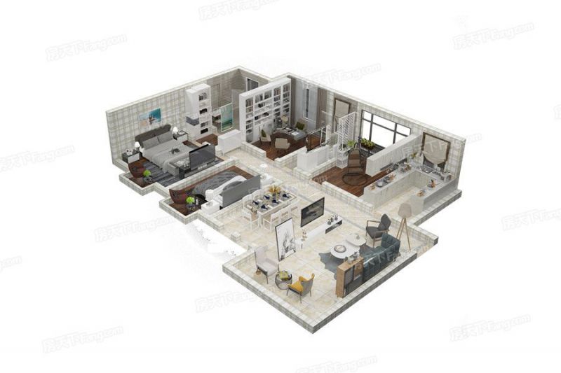 包头装修方案包头黄河龙城·花园洋房132.00㎡