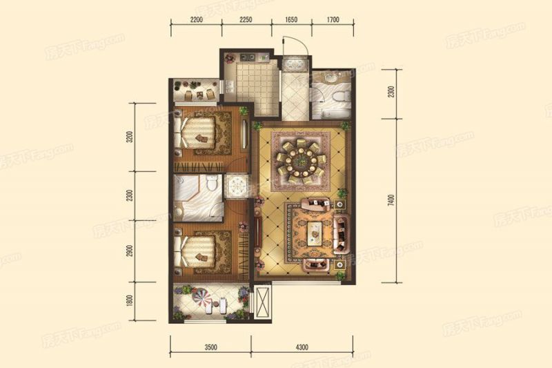 包头装修方案包头奥体公园三號104㎡