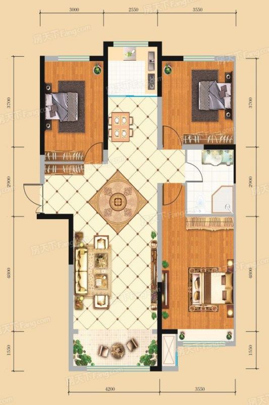 包头装修方案包头观澜壹号121.83㎡