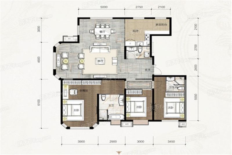 包头装修方案包头宫园墅177㎡