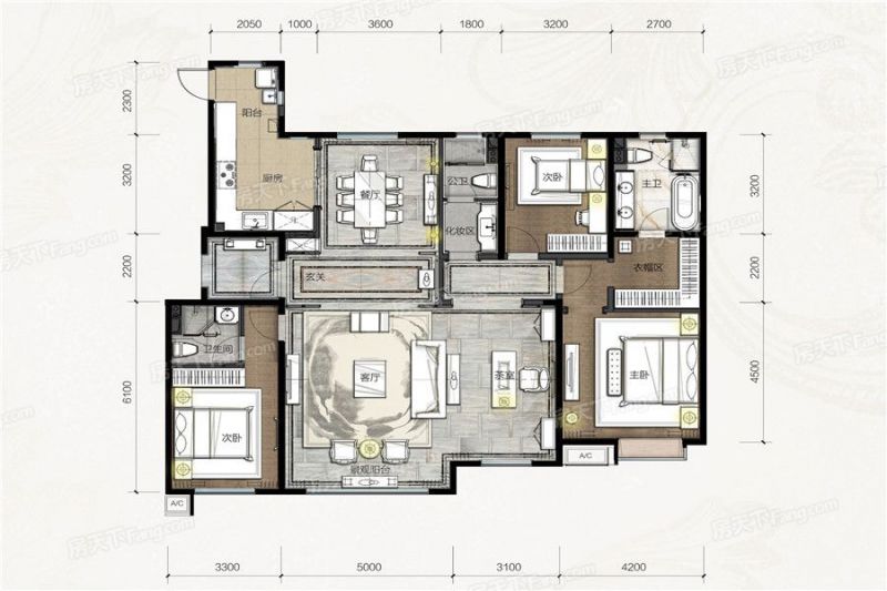 包头装修方案包头宫园墅185㎡