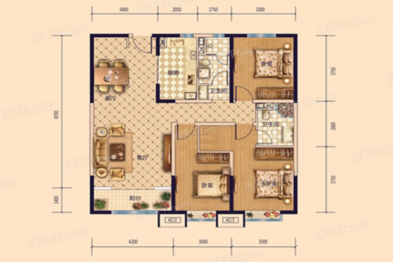 包头装修方案包头富力华庭140.90㎡