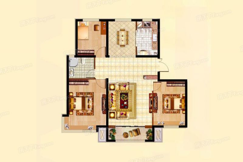 包头装修方案包头御融观邸105㎡