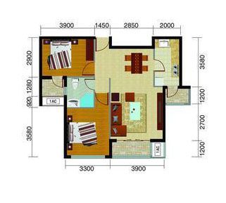 包头装修方案包头东亚世纪城一期文博苑91平