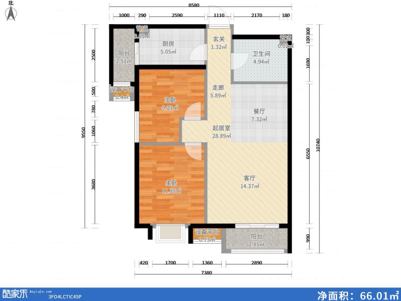 包头装修方案包头凯旋中央公园92㎡
