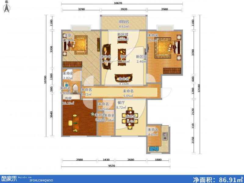 包头装修方案包头紫金华府三期118㎡