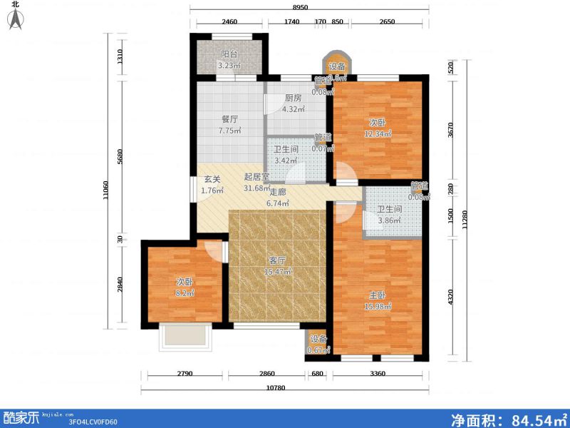 包头装修方案包头加州郡府121㎡