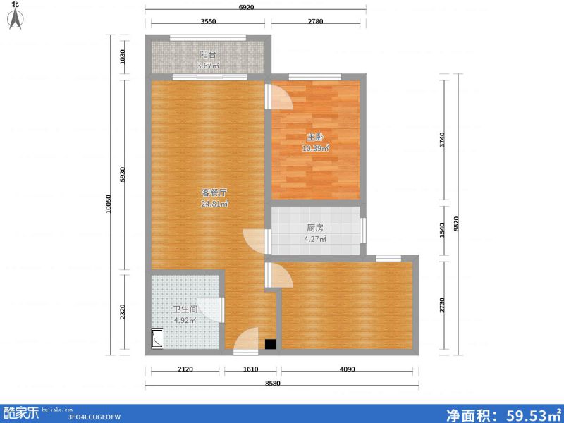 包头装修方案包头加州郡府74㎡