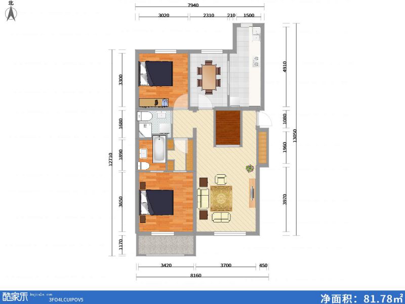 包头装修方案包头加州郡府116㎡