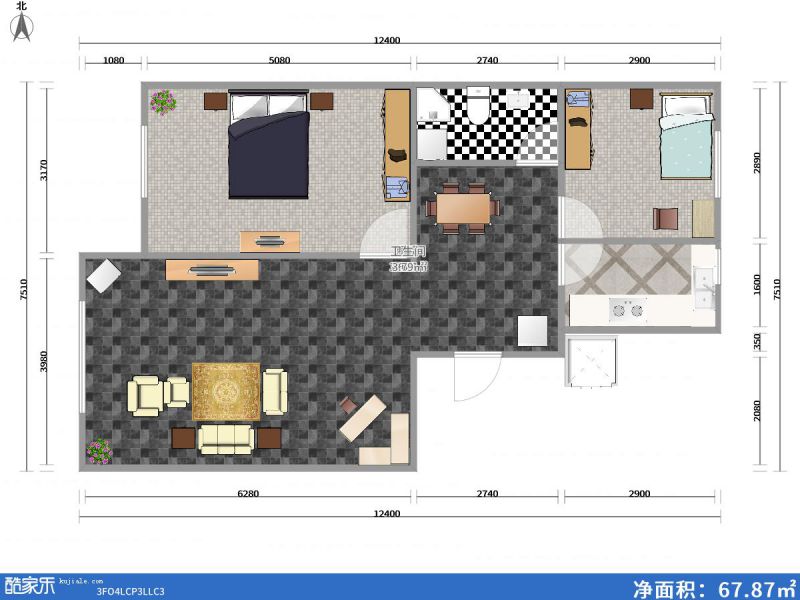 包头装修方案包头万达广场91㎡