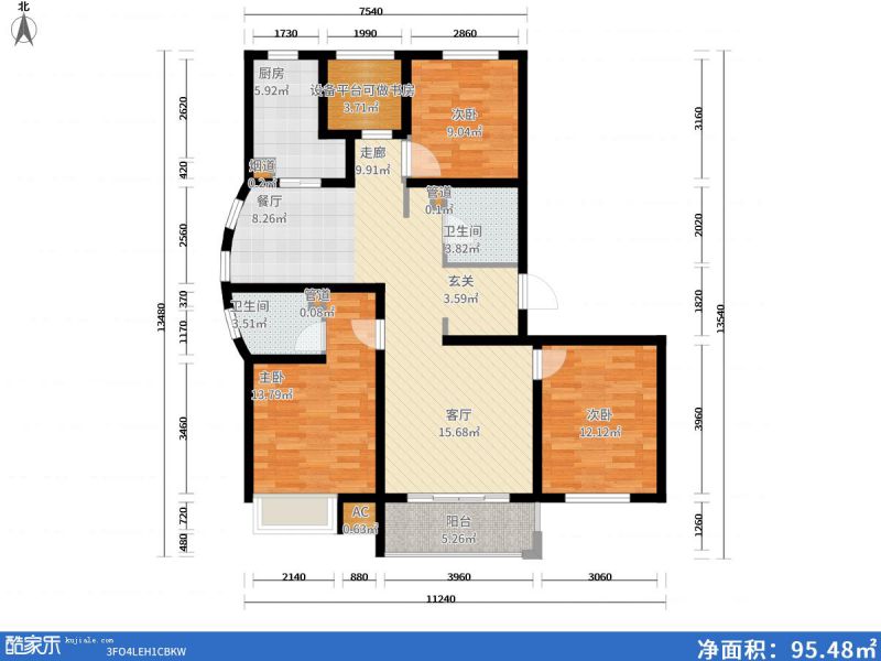 包头装修方案包头滨江国际139㎡