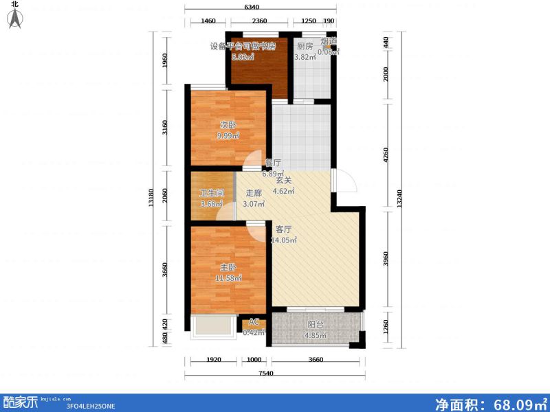 包头装修方案包头滨江国际99㎡