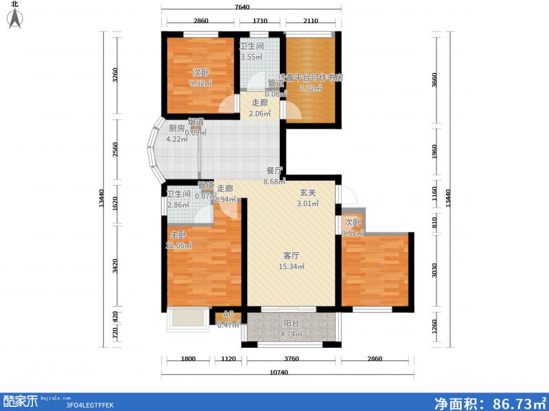 包头装修方案包头滨江国际125㎡